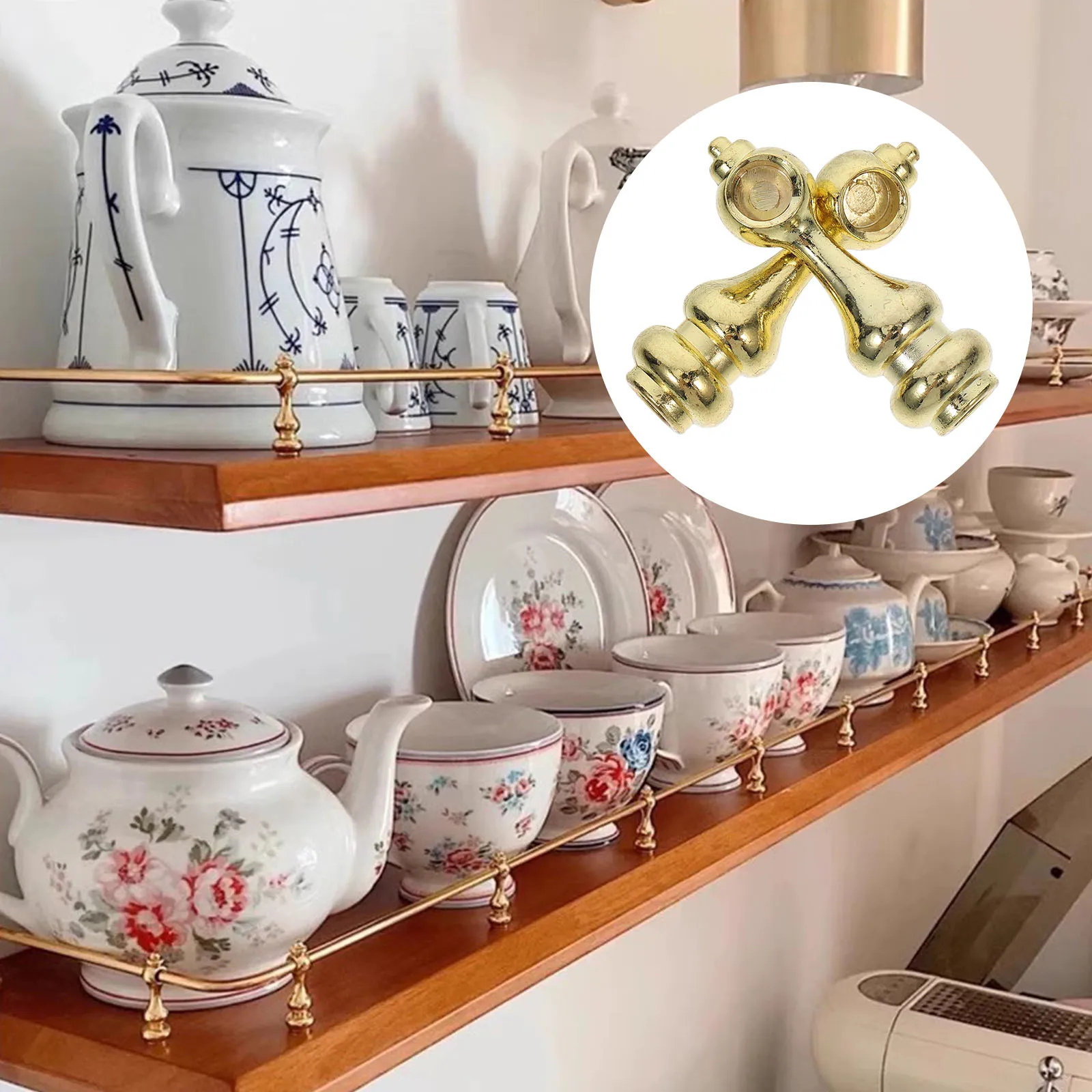 

2pcs Guardrail Connector Decorative Furniture Glass Hardware for Golden Post Cabinet Versatile Design Reliable Connection