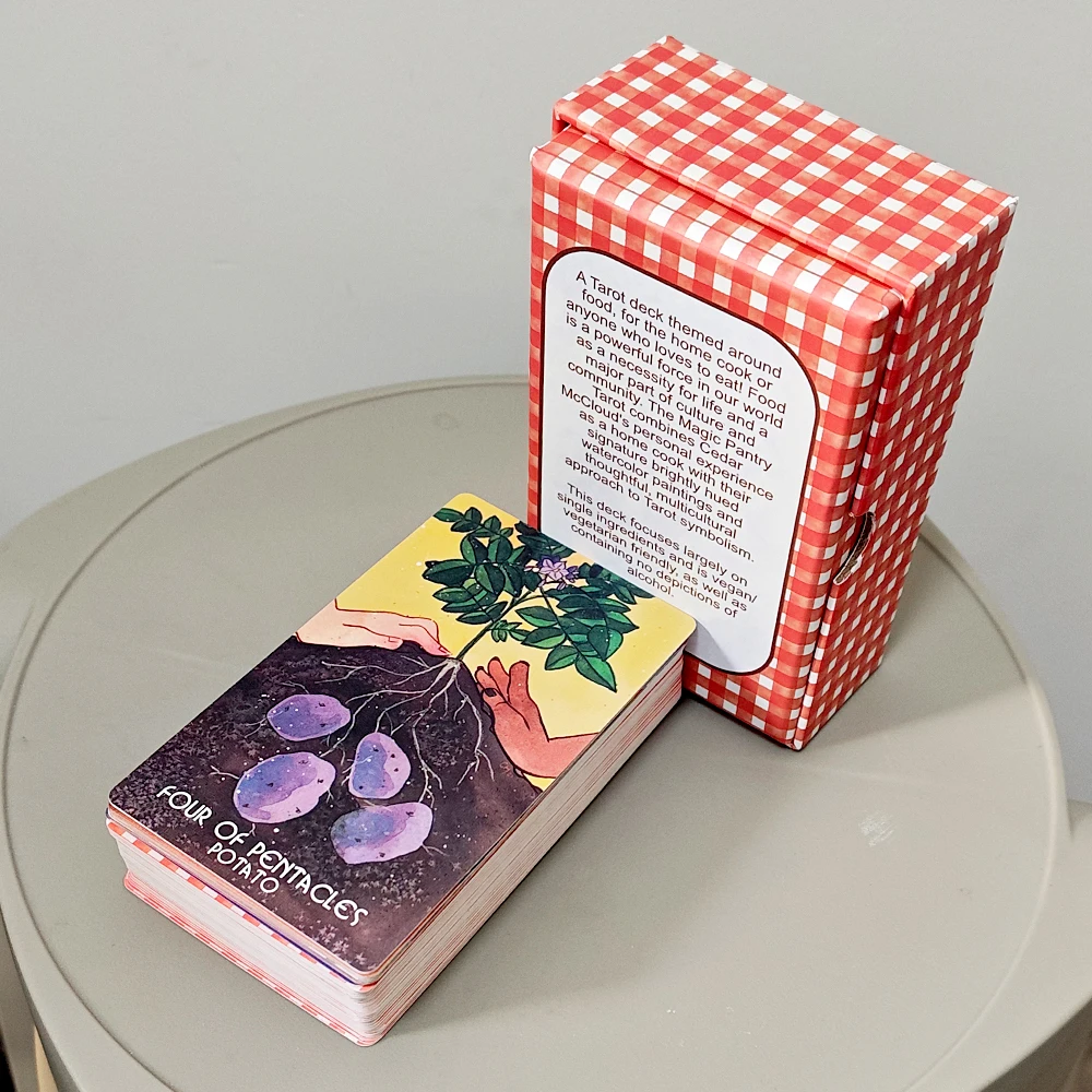 The Magic Pantry Tarot Deck 12*7cm Food-Themed Watercolor Tarot Cards for Home Cooks & Foodies, Double-embossed Cardstock