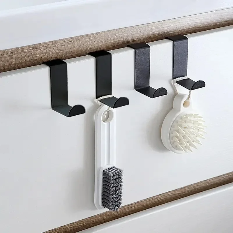 -Shaped Cabinet By Hook Stainless Steel Clothes Hanger Key Storage Hook Free Kitchen Bathroom By Back Hook