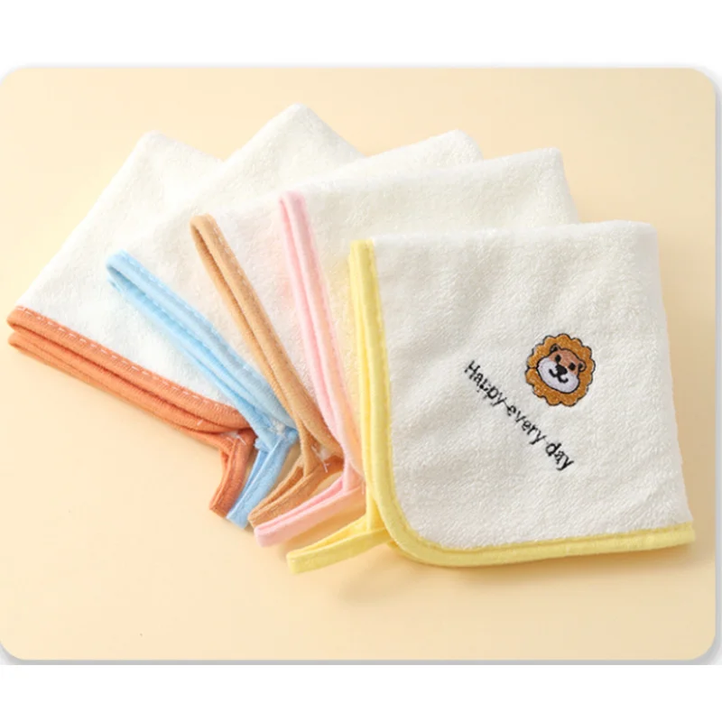 1 Set of 5 Kids Towels Baby Washcloth Baby Bath Drool Towel Hanging Coral Velvet Towel