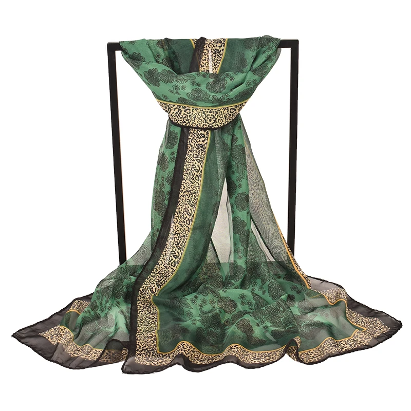 Spring and Summer New Cross border 50 * 150 Fashionable and Elegant Printed Chiffon Scarf Women's Scarf Sunscreen Shawl in Stock