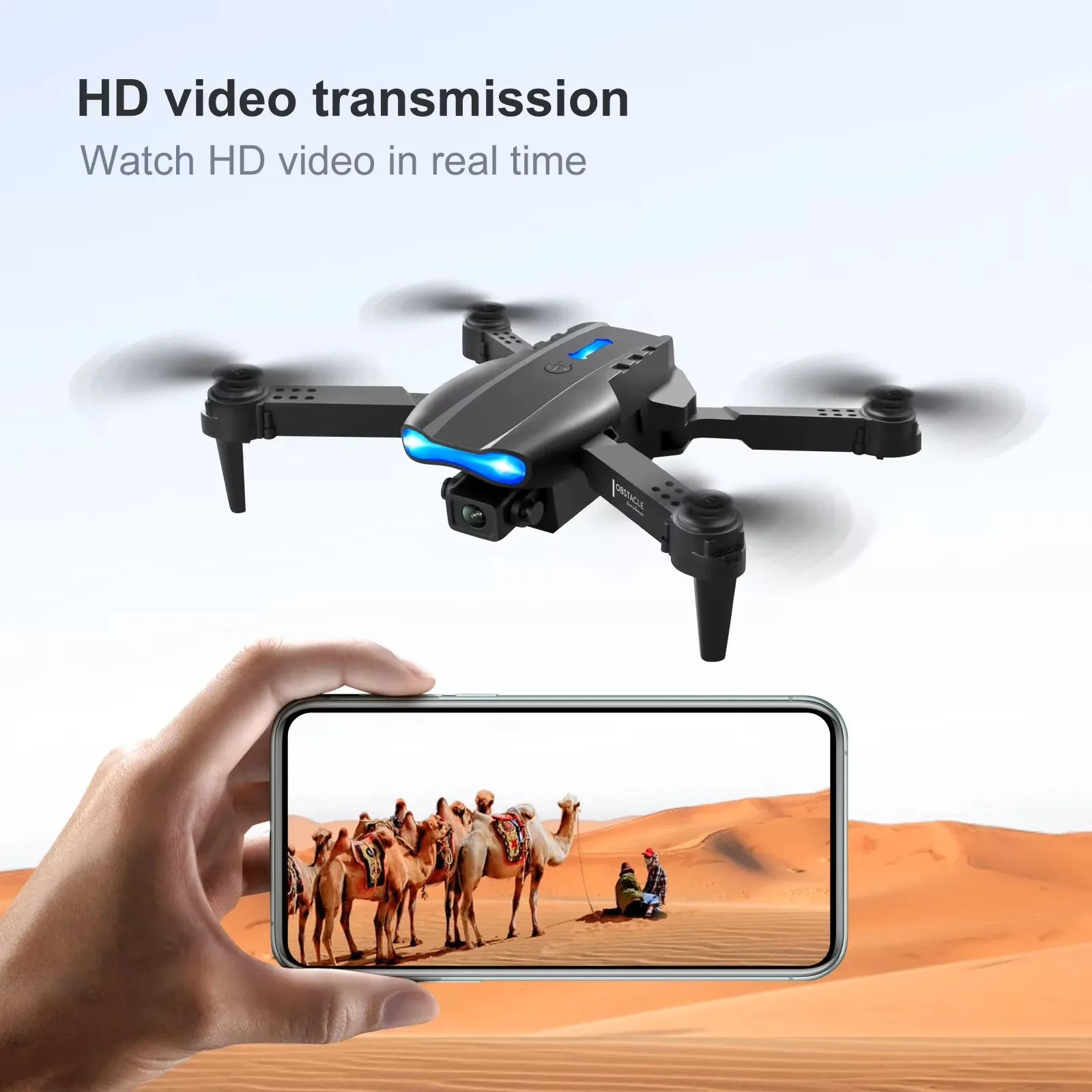 The 2026 Upgraded E88PRO MAX Foldable Drone Features Dual Cameras, Extra Batteries, an 8K Screen for Remote Control, and One-click Return-to-home Functionality. Suitable for Beginners, It's an Ideal Independence Day or Holiday Gift. view 8