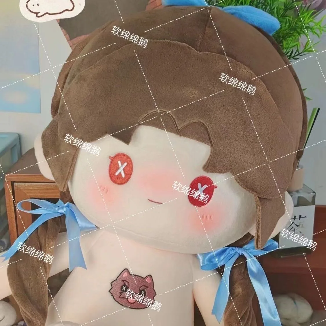 애니메이션 ID V 인형 만화 원피스 업 코스프레, 앉아있는 자세, 부드러운 바디 베개, 사랑스러운 크리스마스 선물, 40cm