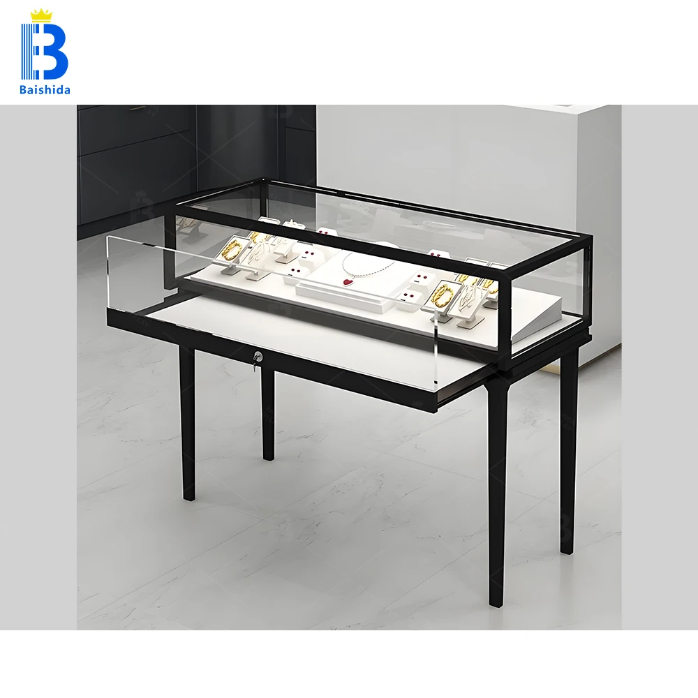 

Custom. Заводская витрина для ювелирных изделий из нержавеющей стали и стекла для стеллажей для магазинов