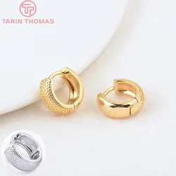 (1942)6PCS 10MM 13MM 14MM 24K Gold Color Brass Round Earrings Hoop Earring Clip High Quality DIY Jewelry Making Findings