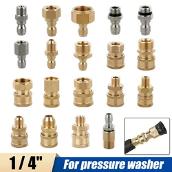 Pressure Washer Brass Adapter Connector Kit 1/4 Quick Disconnect M14 M22 Male Female Coupler for Car Washing Garden Hose Tool