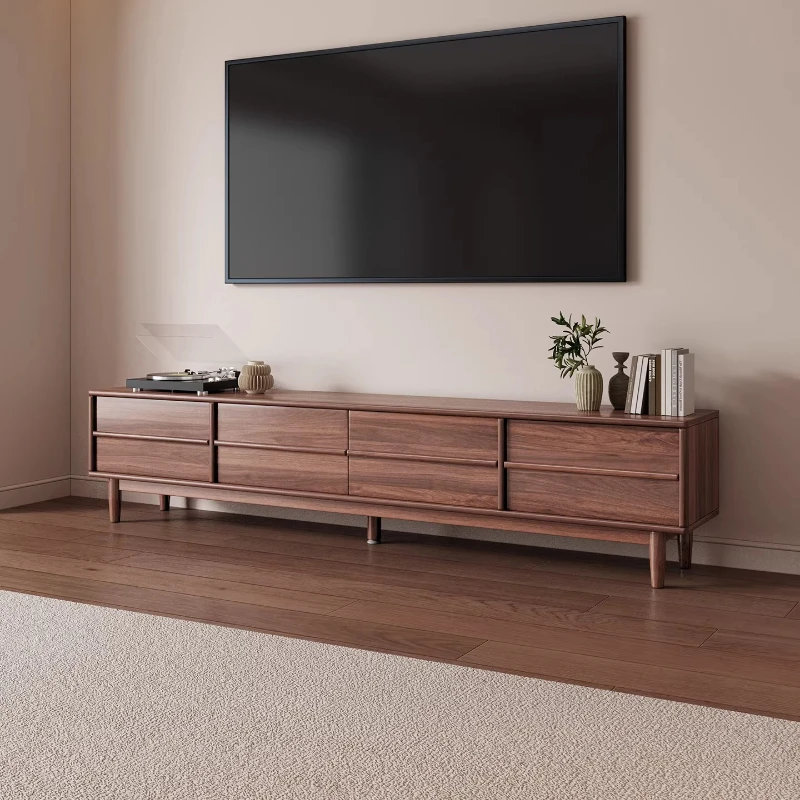 

Solid wood antique TV cabinet coffee table combination living room home 2025 new storage locker integrated small apartment