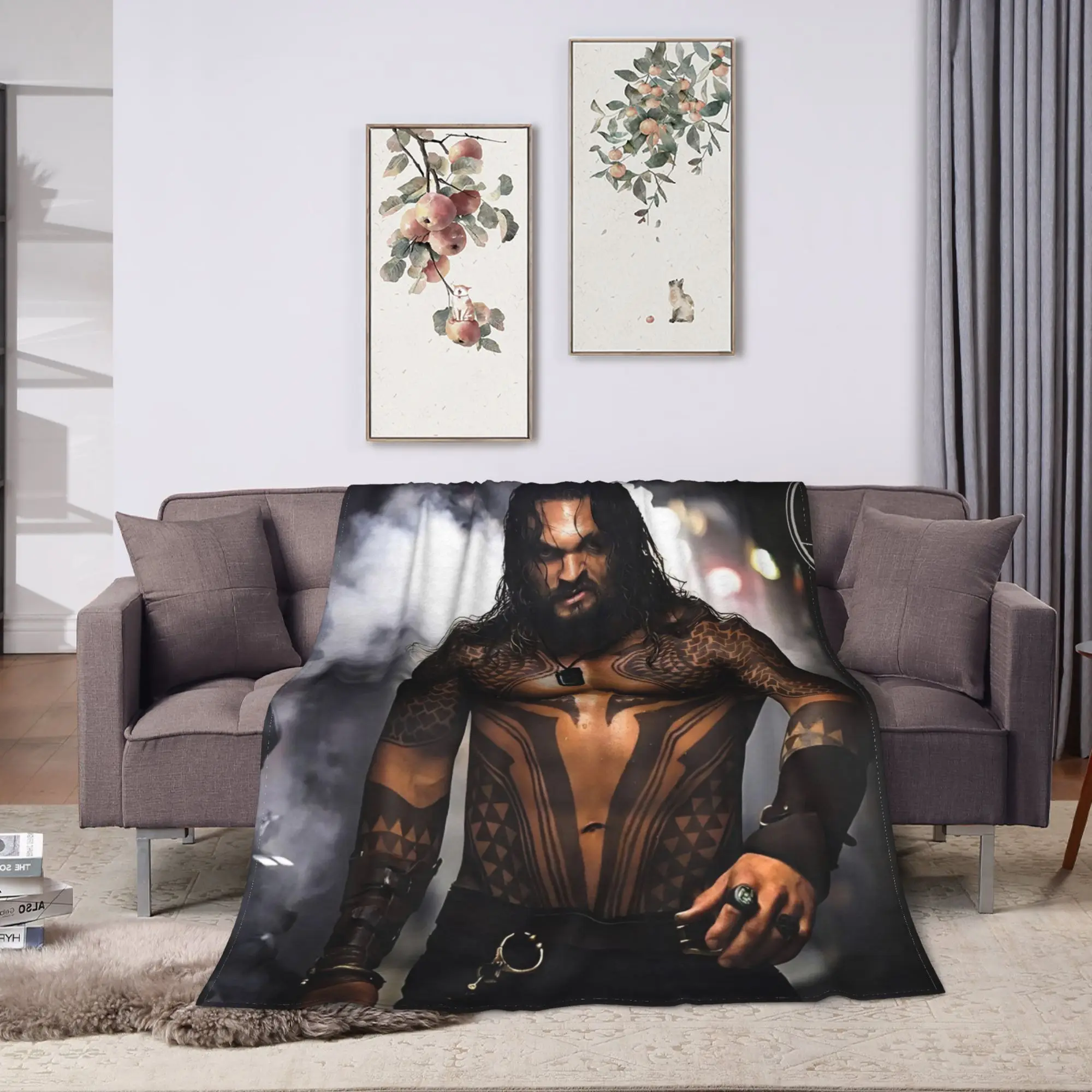 Jason Momoa Photo Collage Blankets  Soft Street Trend Plush Throw Blanket For Child Home Decor Flannel Bedspread Bed Cover