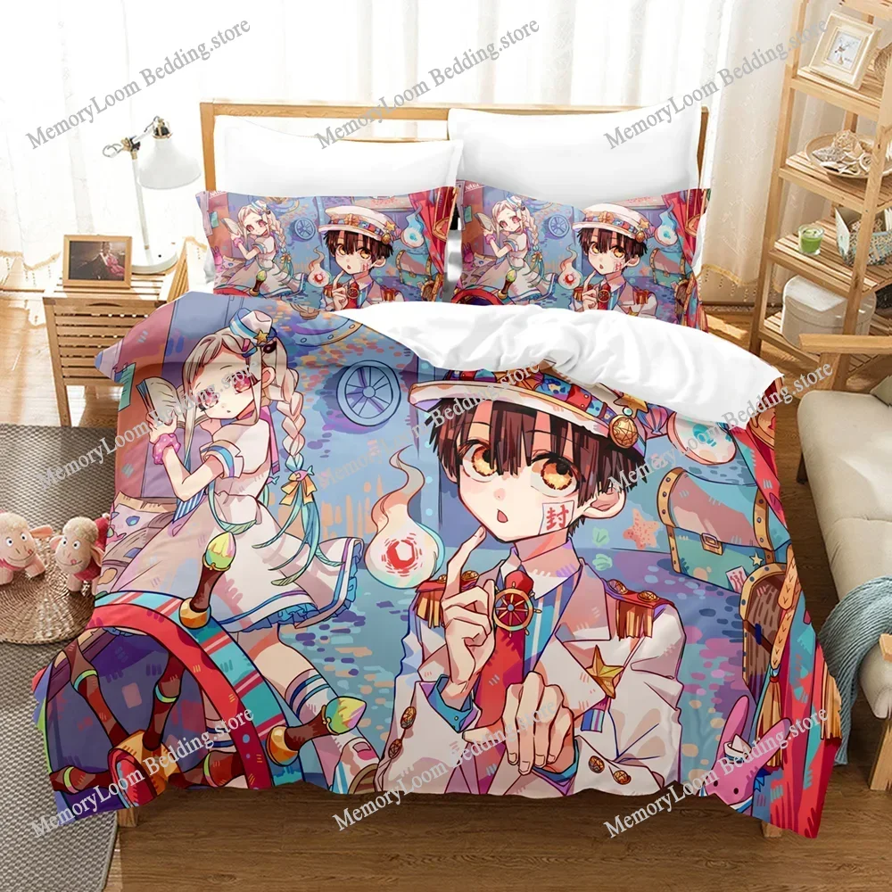 3D Anime Toilet Bound Hanako Kun Bedding Set,Duvet Cover Bed Set Quilt Cover Pillowcase,King Queen Twin Size Boys Girls Adults