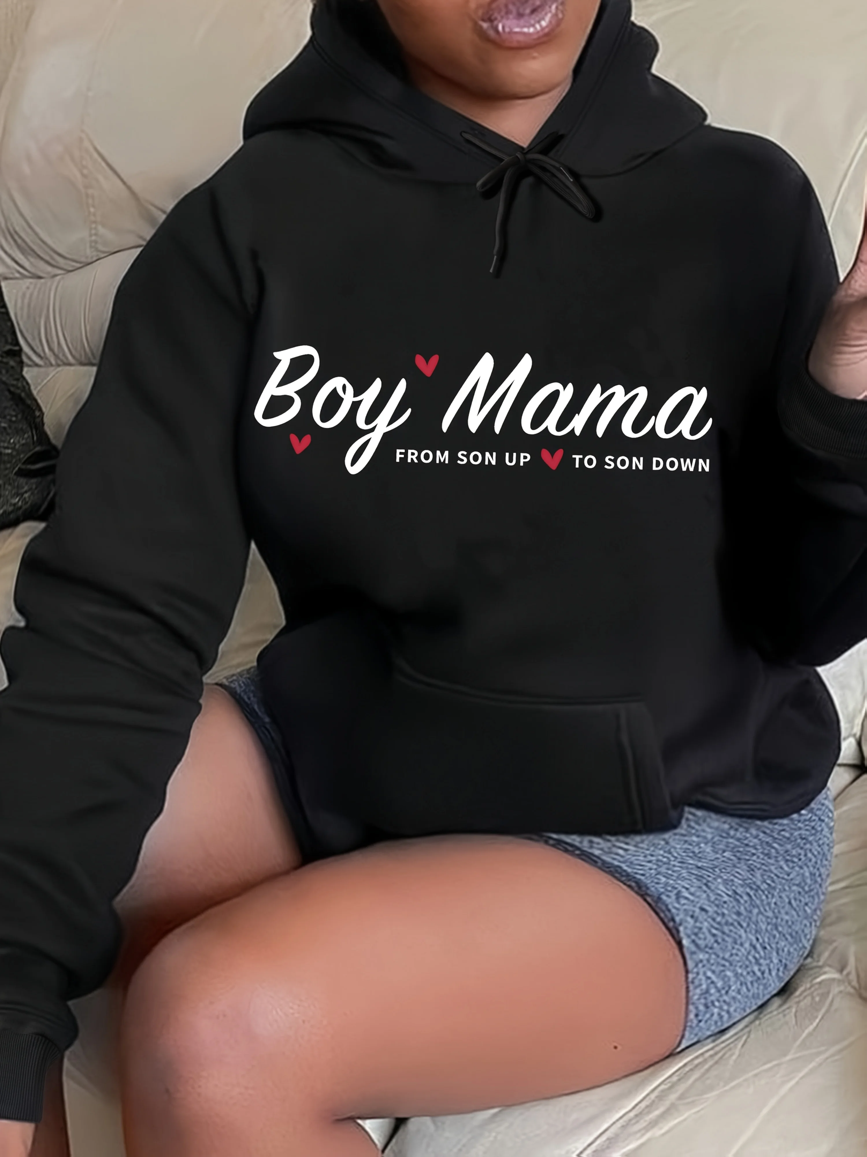 

Эта женская толстовка с буквенным принтом — повседневная и свободная с завязками, идеально подходит для весны и осени. Это свитер с капюшоном