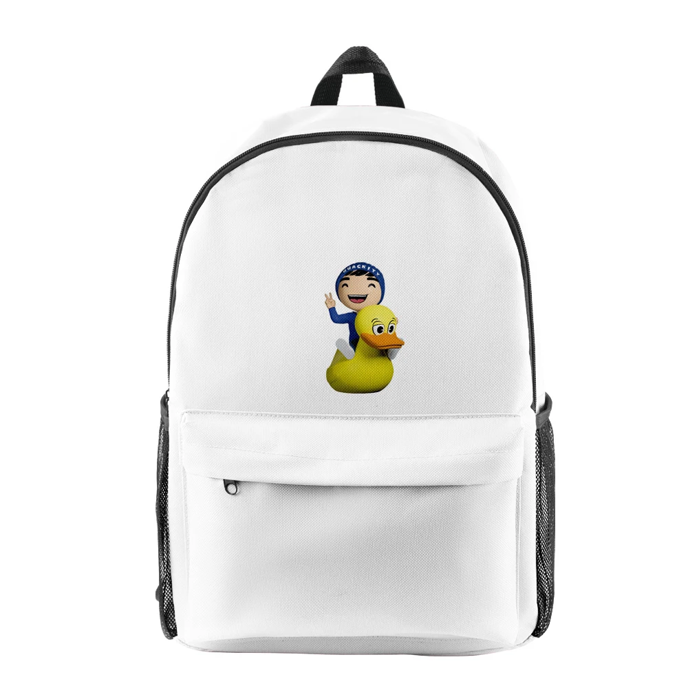 

Cartoon Youthful Quackity Student School Bags Notebook Backpacks 3D Printed Oxford Waterproof Boys/Girls Funny Travel Bags
