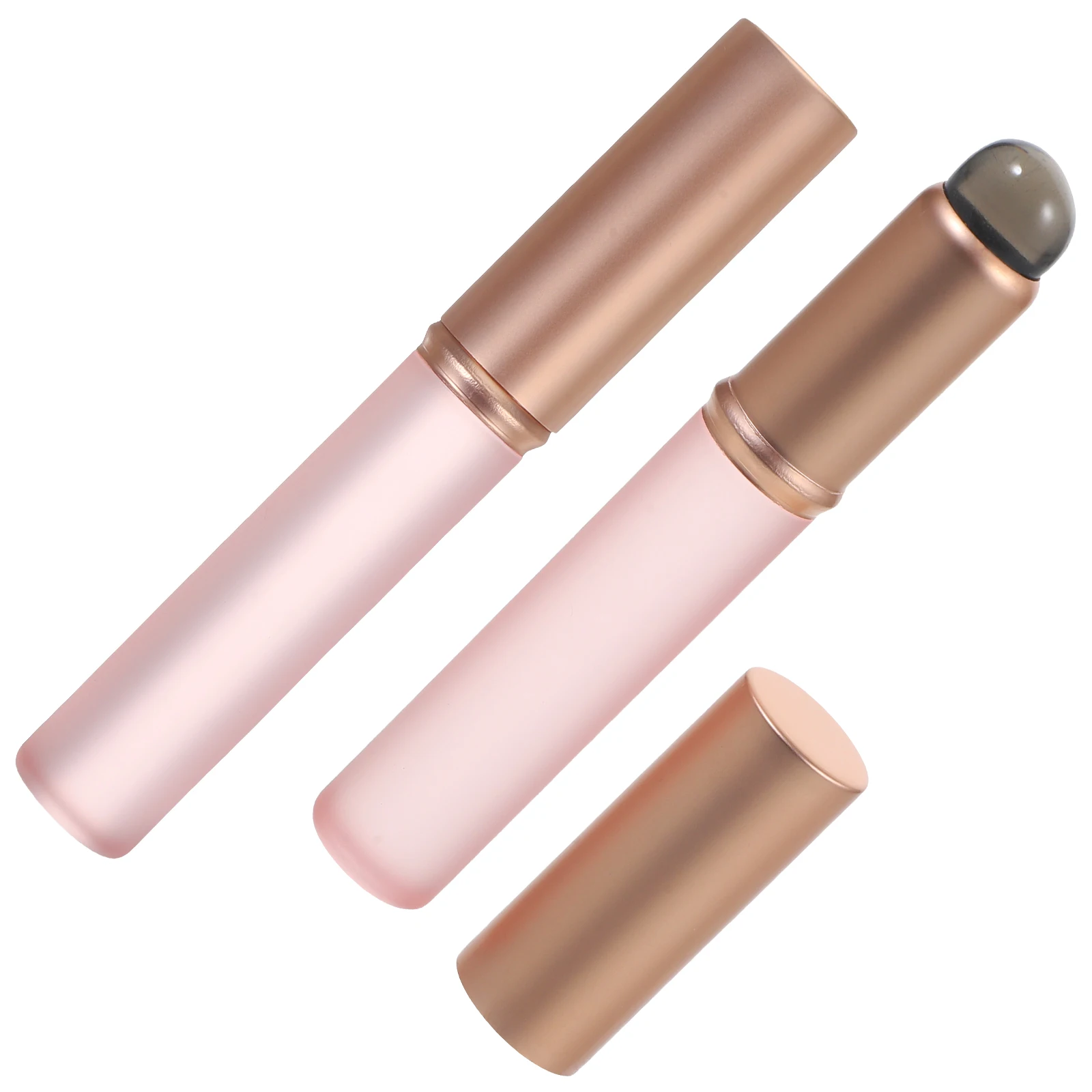 

2pcs Lipstick Brush Pink Bouncy with Cap Jelly Blending Lip Gloss Brush for Women Makeup Tools Portable Travel Friendly