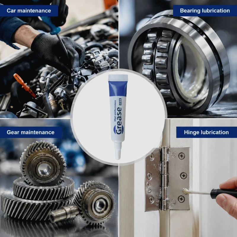 Graxa Lubrificante à Base de Lítio Branca Impermeável para Vedação de O-rings Automotivos, Borracha e Rolamentos Metálicos - Lubrificação de Longa Duração