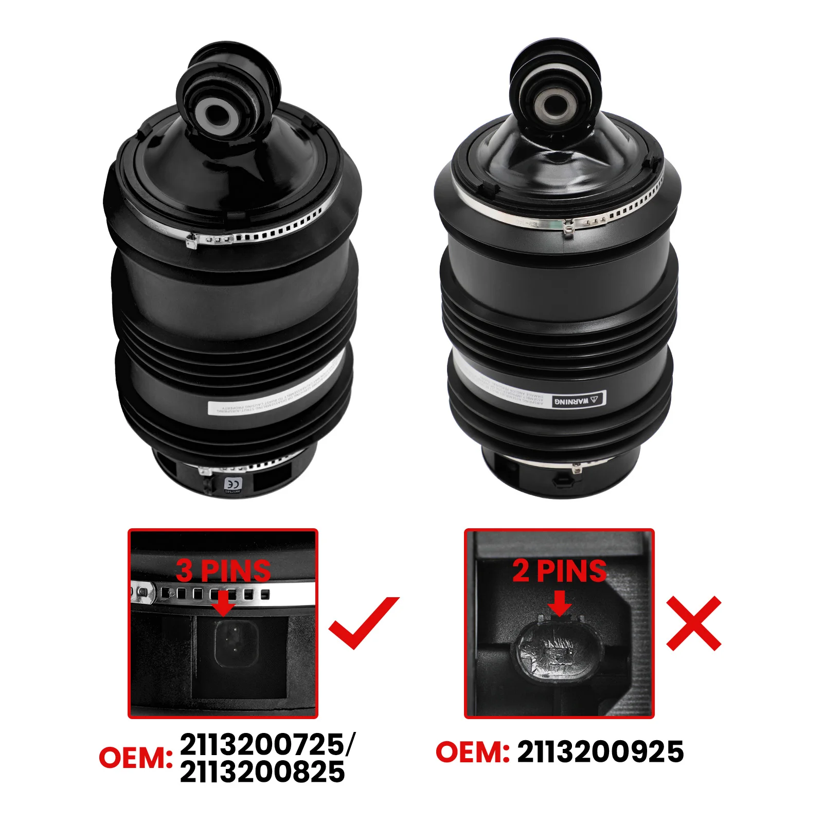 2x Rear Air Spring Bag Bellows R & L For Mercedes EClass Estate W211 S211 CLS500 for E-Class CLS-Class W219 Bellows New