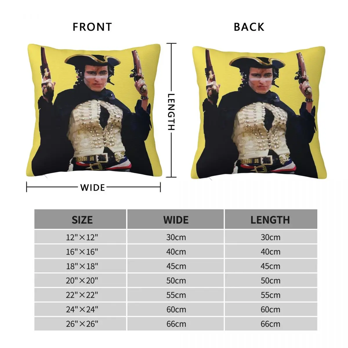 Adam Ant Stand And Deliver Pillowcase Polyester Linen Velvet Printed Zip Decorative Pillow Case Sofa Cushion Cover 45x45