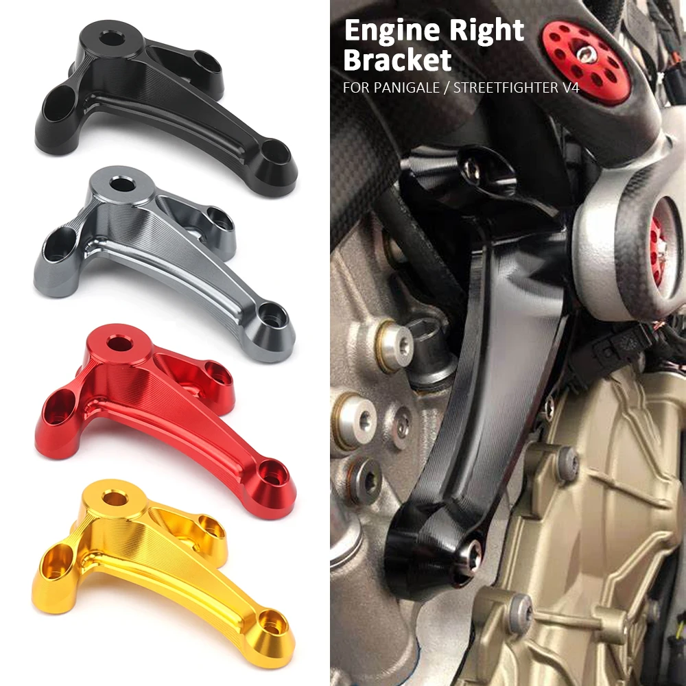 

For Ducati Streetfighter V4 Panigale V4 Motorcycle Accessories Black/Red/Gold/Titanium Engine Right Mounting Bracket