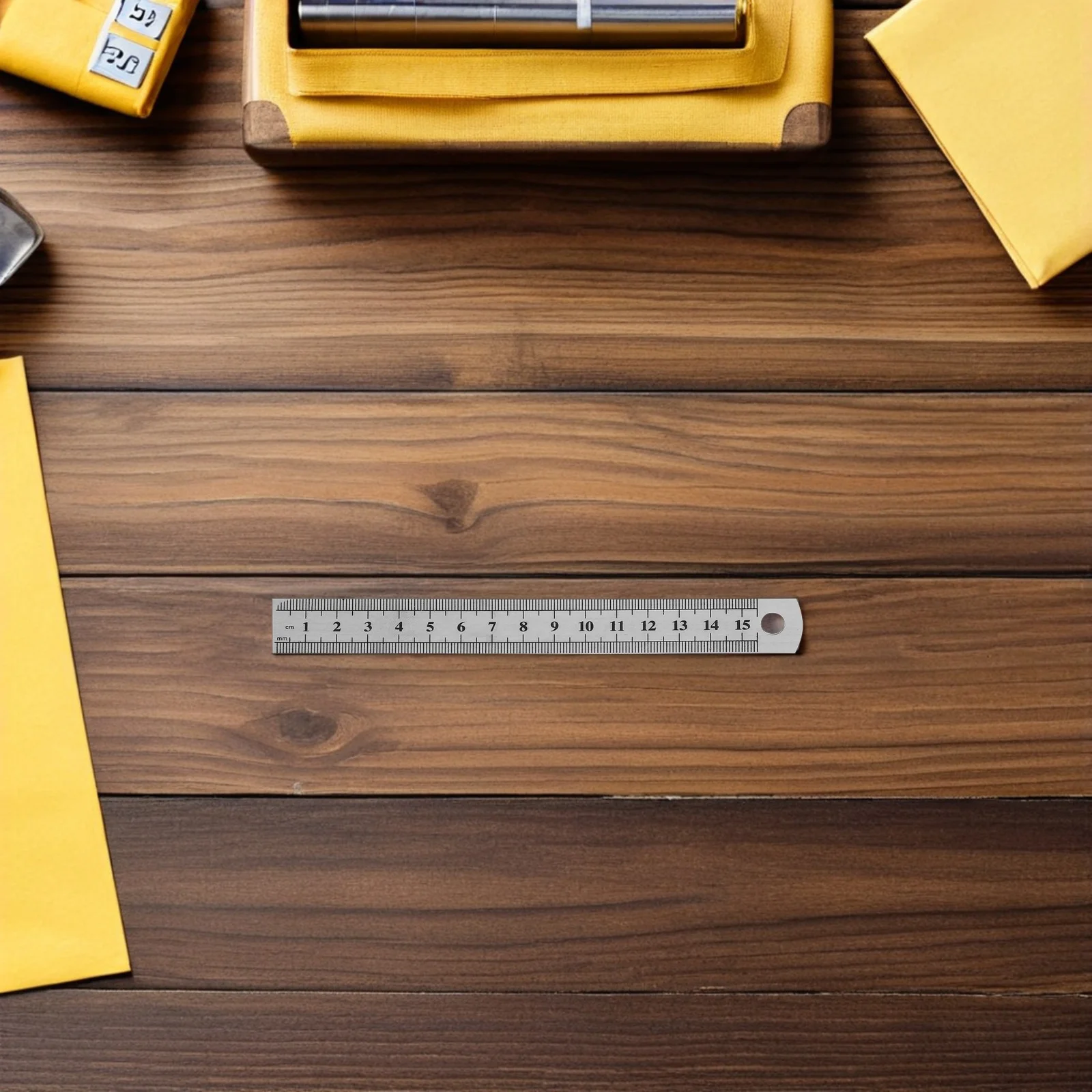 30pcs 15 Cm 6 Inch Stainless Steel Ruler Dual Scale Straight Edge Measuring Tool For Woodworking Guitar Repair Drafting School