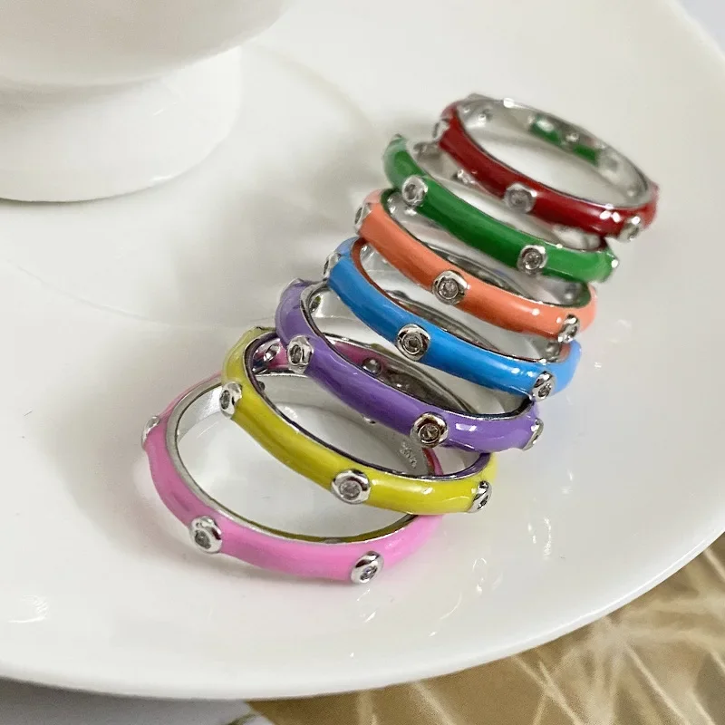 MDL مويسانيتي style. اللوحة النفط زركونيا خاتم الماس 18K مطلي الذهب الحقيقي الهيب هوب الدائري الفرنسي بسيط محب نمط #2