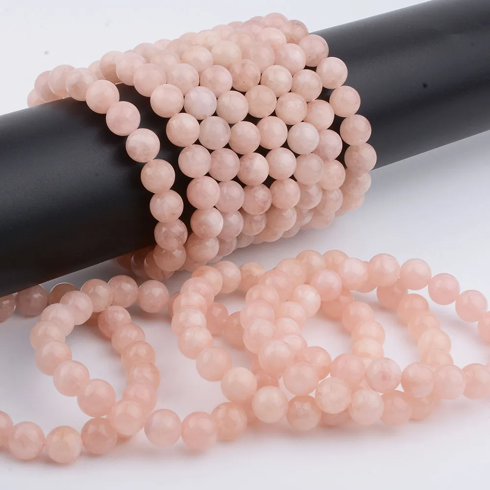 Natural Pink Morganite Round Beads Bracelet 10mm