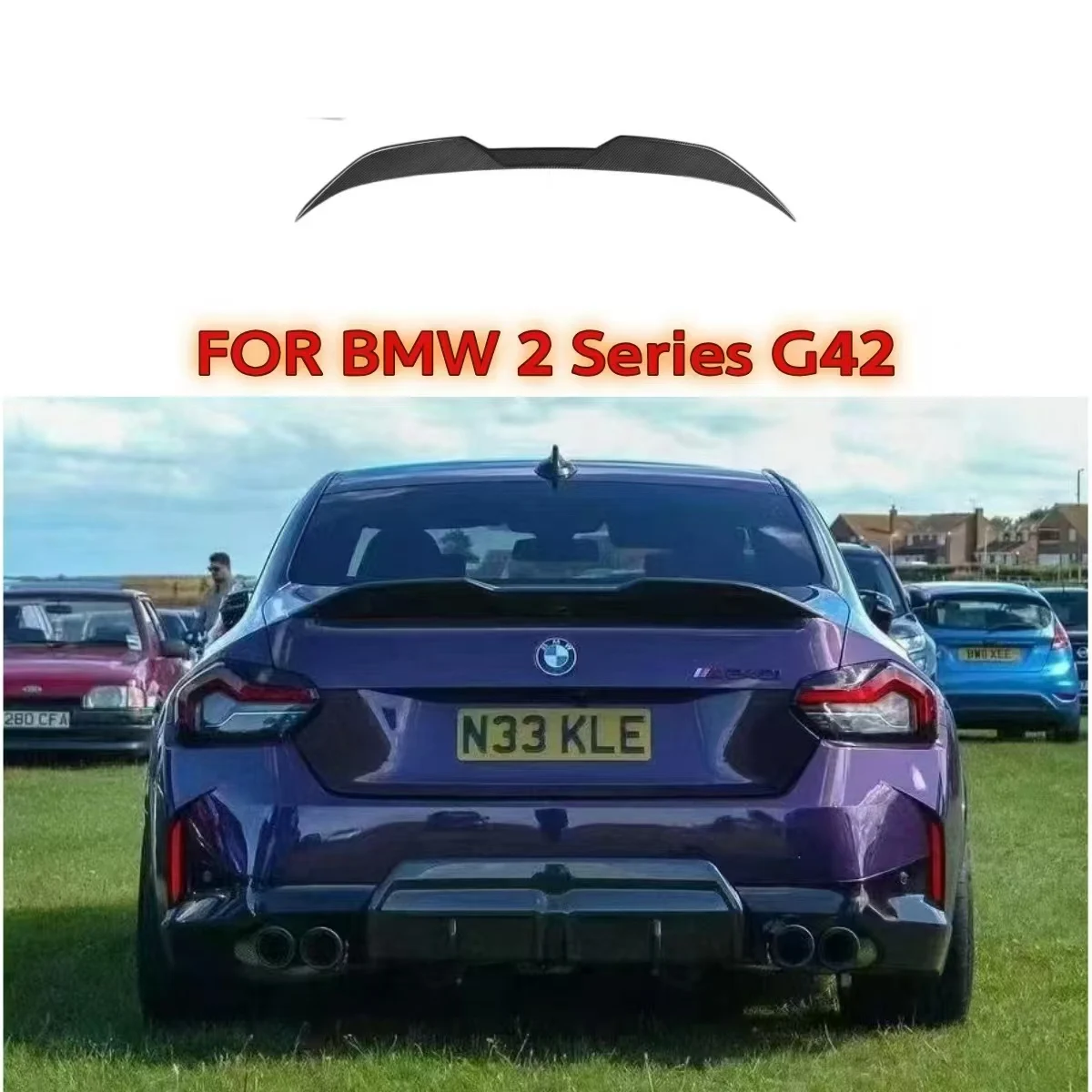 

For BMW G42 230i M240i 2022-24 MP Style Rear Trunk Spoiler Wing Lip Gloss Black