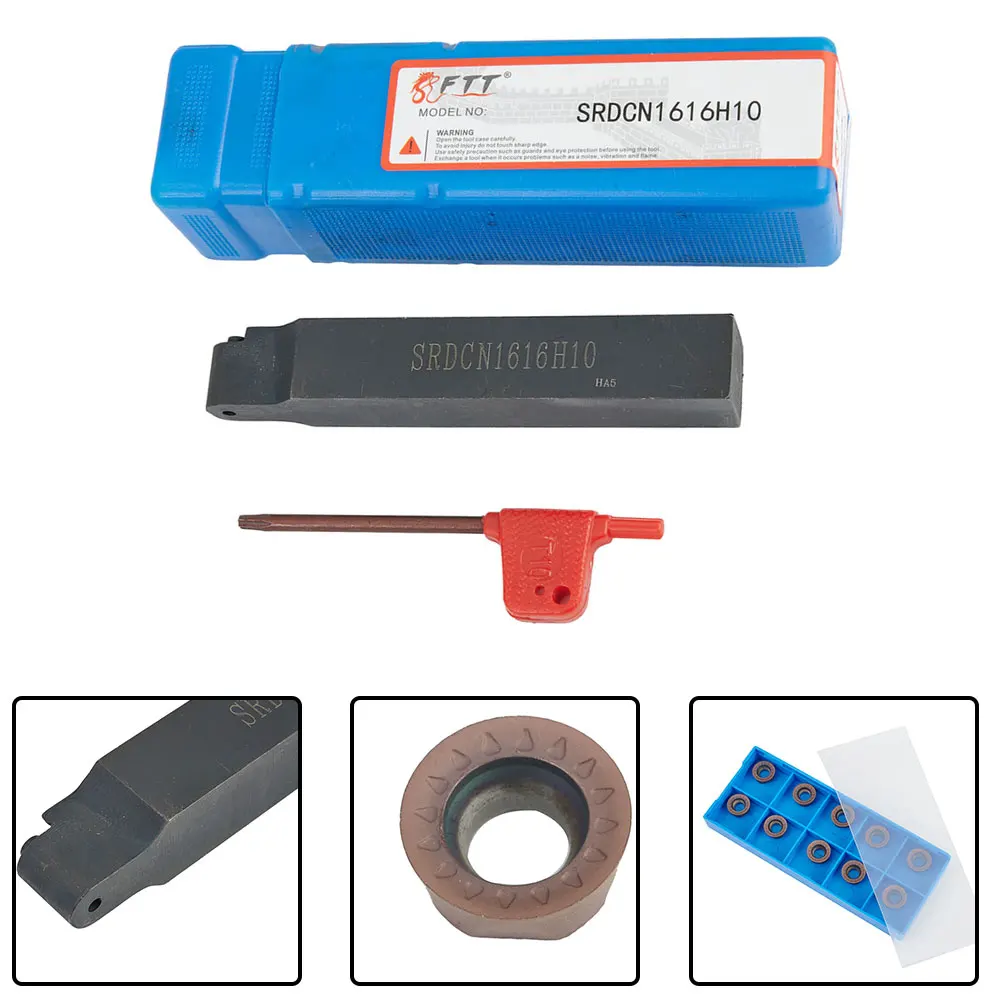 SRDPN 1616H10 Turning Tool Post with RPMT10T3MOE JS LF6018 Carbide Inserts for Large Scale Cutting and Processing