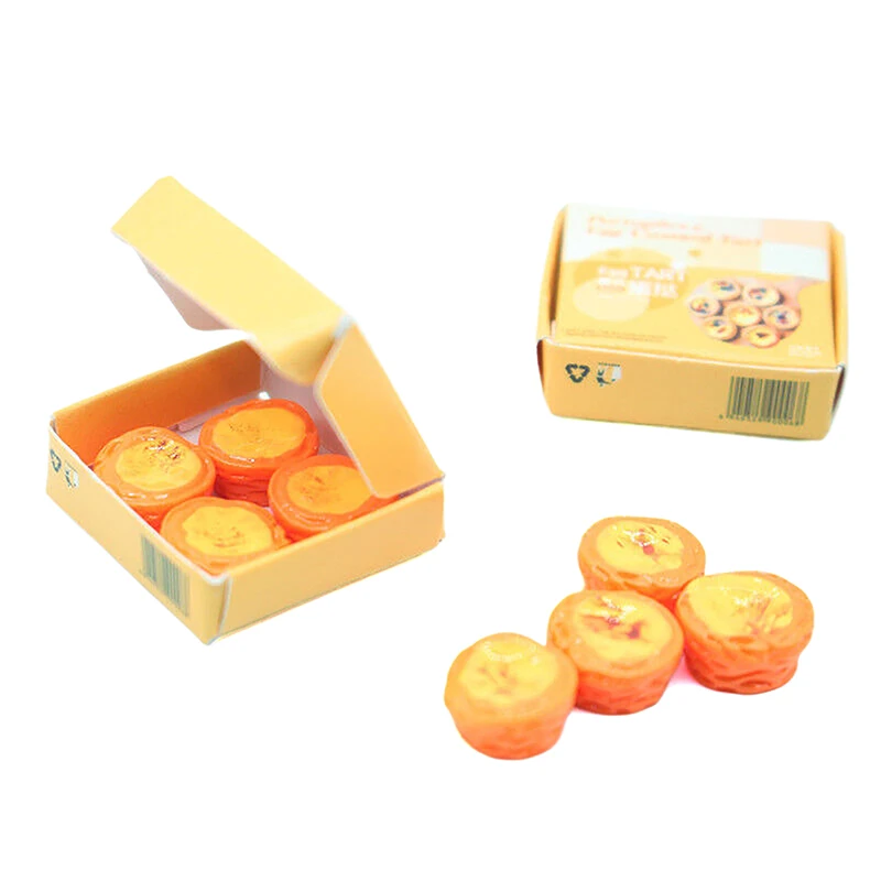 1/12 Dollhouse Simulation Egg Tart Set Dollhouse Mini Dessert Food Decoration Dollhouse Kitchen Accessories Pretend Play Toys