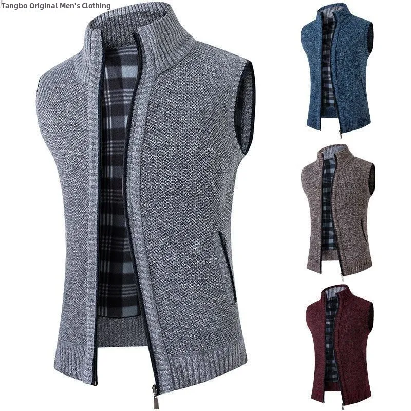 

Мужской зимний вязаный свитер Thiened Fce, жилет, кардиган Svel Jaet, теплый модный длинный све, круглый Ne