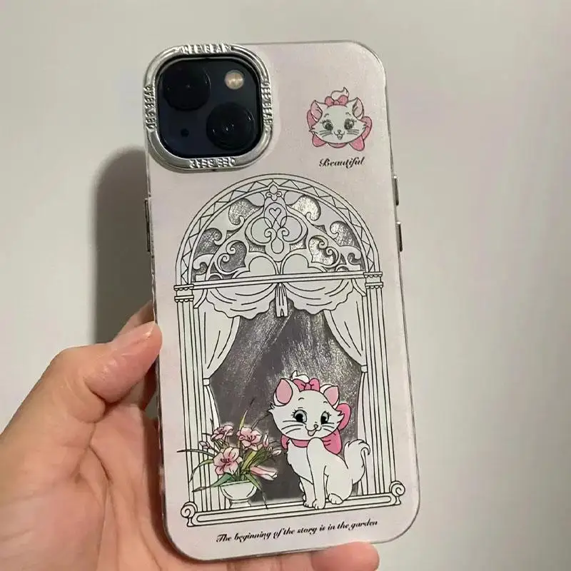 New Kawaii Disney Marie Cat The Aristocats Phone Cases Cute Dustproof Soft Case Iphone15/14/pro/max/12/11 Anti-Fall Girl Gift