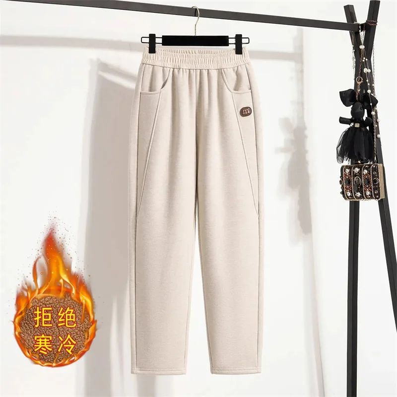 2026 الخريف الشتاء عالية الجودة عالية الخصر سراويل تقليدية المرأة بدلة جديدة السراويل الصوفية موضة تسعة السراويل الأنابيب السراويل الإناث #2