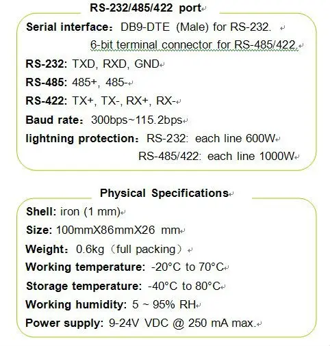 Rede de comunicação RS232/422/485 Modem de rede de fibra óptica monomodo (ATC-277SM)