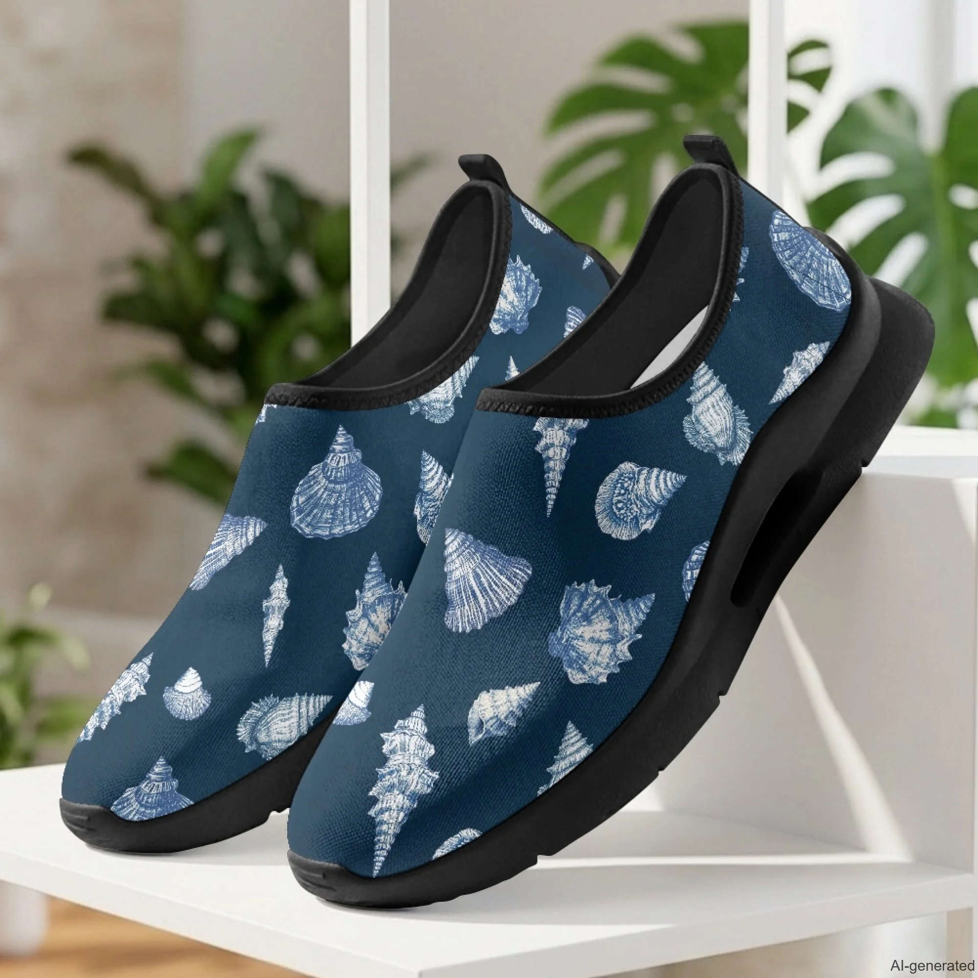 XIXIRIMIDO Mens Casual Shoes Slip On Walking Sneakers Women Gym Workout Shoes Shell Print Breathable Mesh Shoes 35-48