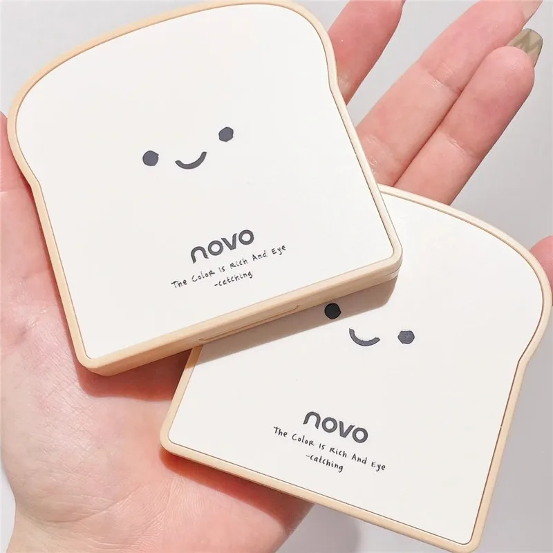 NOVO 9 Colors Toast Matte Glitter Eyeshadow Palette Pearlescent Eye Plate Cute Makeup Palette Lasting Nature Shimmer Eye Shadow