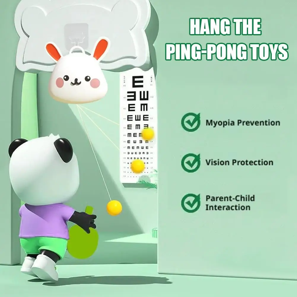 Hanging Table Tennis Trainer for Kids Indoor Portable Ping Training Toy Eyesight Parent-child Interaction Sports Toy Q4J4