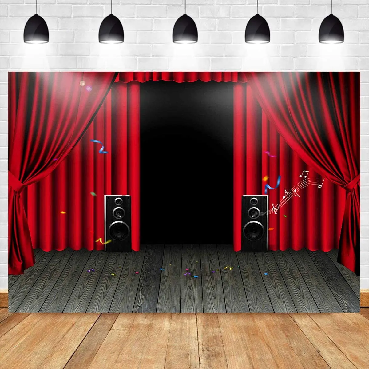 Stage Red Carpet Curtain Backdrop Karaoke Acoustics Wood Floor Photography Background Play Show Theater Photos Speech Background