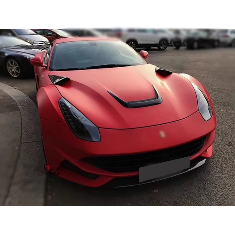 For Ferrari F12 2013-2015 Carbon Fiber Car Front Hood Scoop Vent Frame Trim Engine Bonnet Outlet Air Intake Splitter Parts