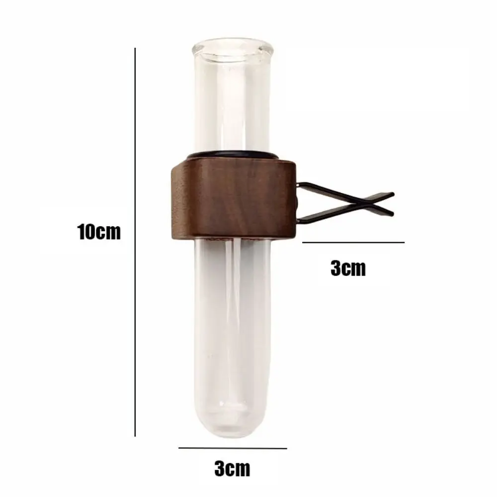 Unique Mini Car Flower Vase Clip Elegant Adjustable Car Vent Flower Vase Walnut and Glass Creative Car Vent Decor Decoration