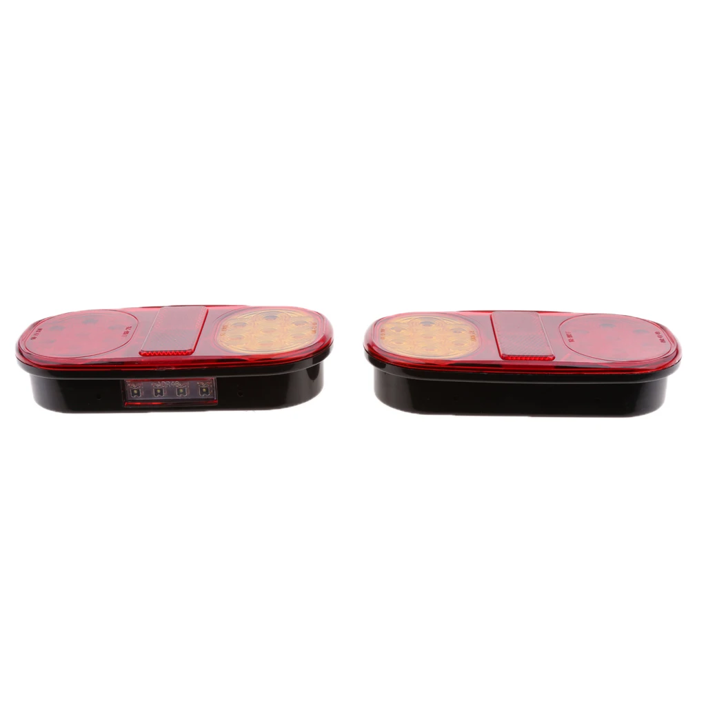 Trailer LED Tail Light Lamp Durable Waterproof Brake Turn Signal Strip Integrated Number Plate Lighting for Boat