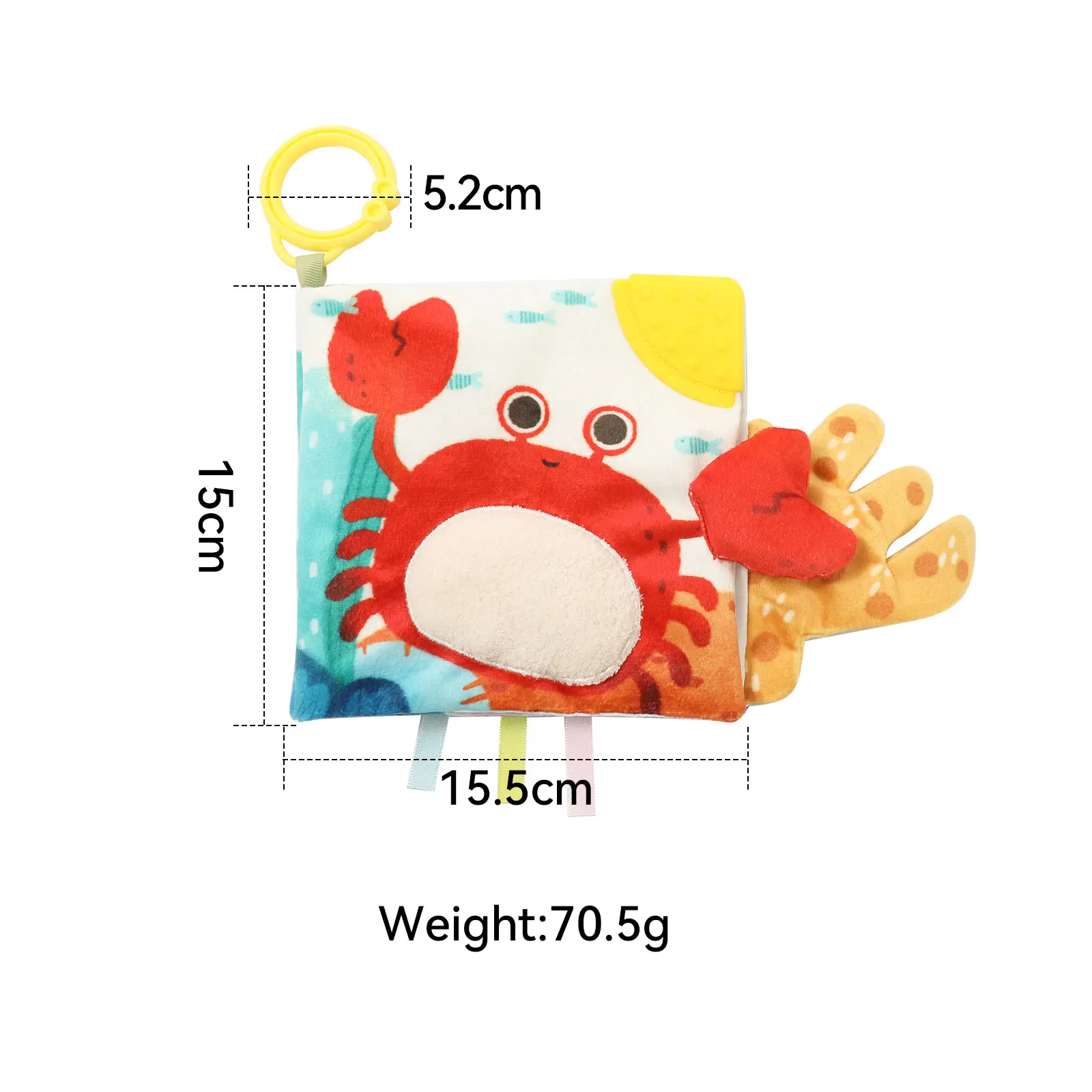 Ocean Soft Baby Book 0-12 Months - Sensory Cloth Activity Book with Mirror, Teether & Tags for Newborn Infant Toddler Gift
