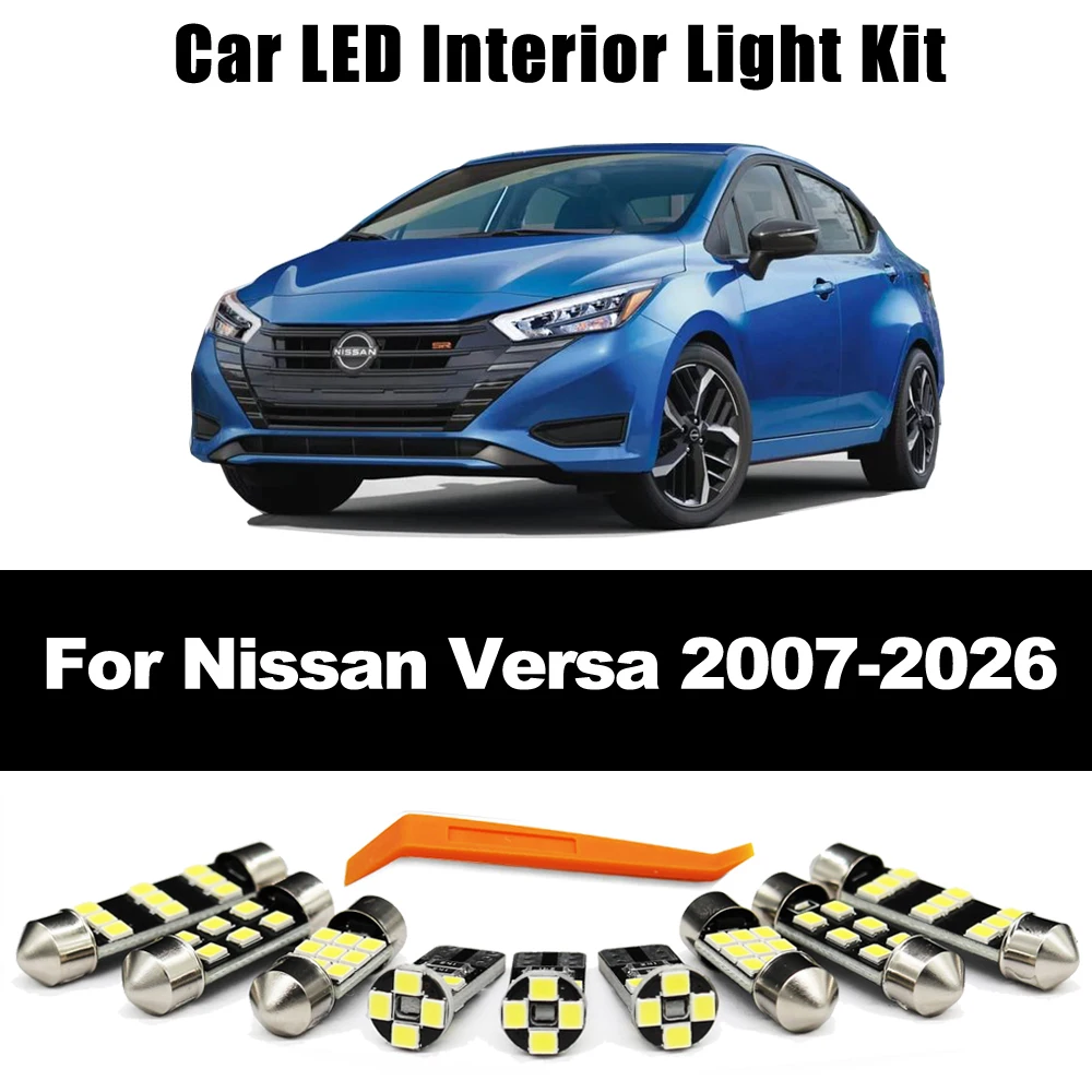 

Accessories For Nissan Versa 2007- 2018 2019 2020 2021 2022 2023 2024 2025 2026 LED Interior Dome Map License Plate Light Kit