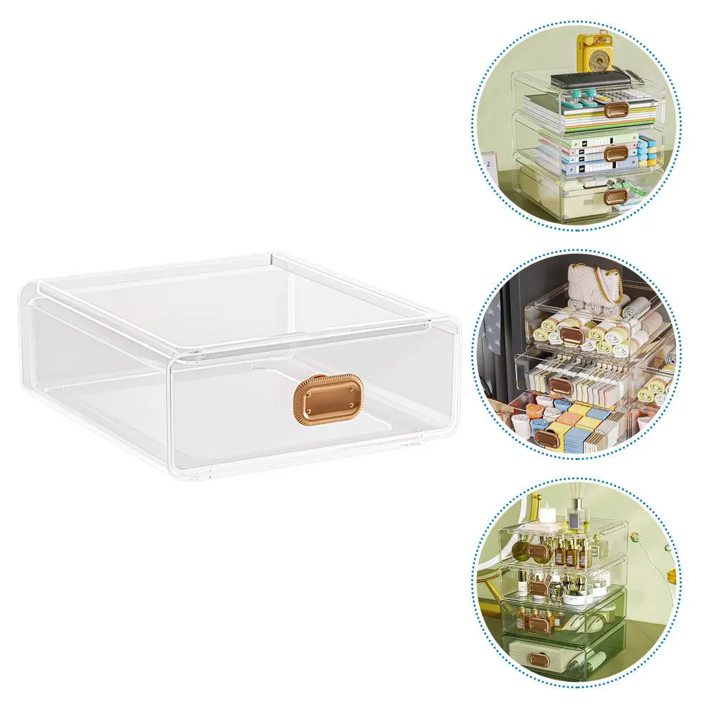 

Прозрачный пластиковый органайзер для хранения на рабочем столе, многофункциональный контейнер для косметики и украшений
