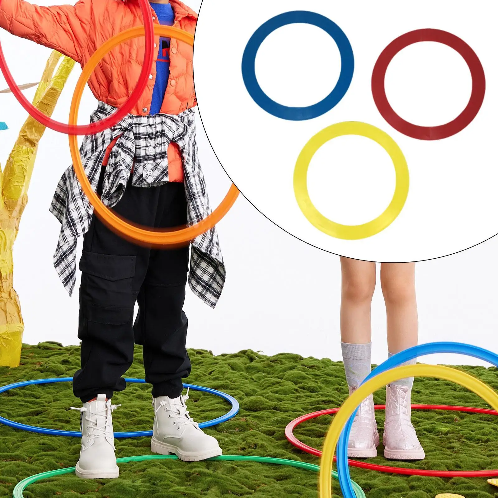 Performance Juggling Rings Set Multicolor Hand Skill Throwing Hoops PP Material for Home School Entertainment