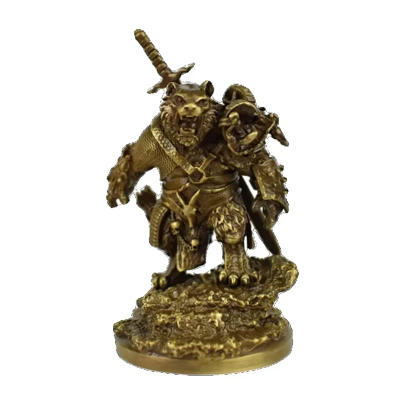 

Brass Solid Zodiac Tiger Ornament Myth Ornament Tiger Head King Figure Model Tiger Crafts