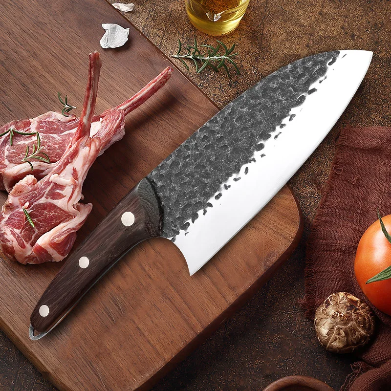 Kitchen Knife High Carbon Steel Forged Knife Professional Chef Cleaver Knife Meat Vegetables Fish Knives Cooking Tools