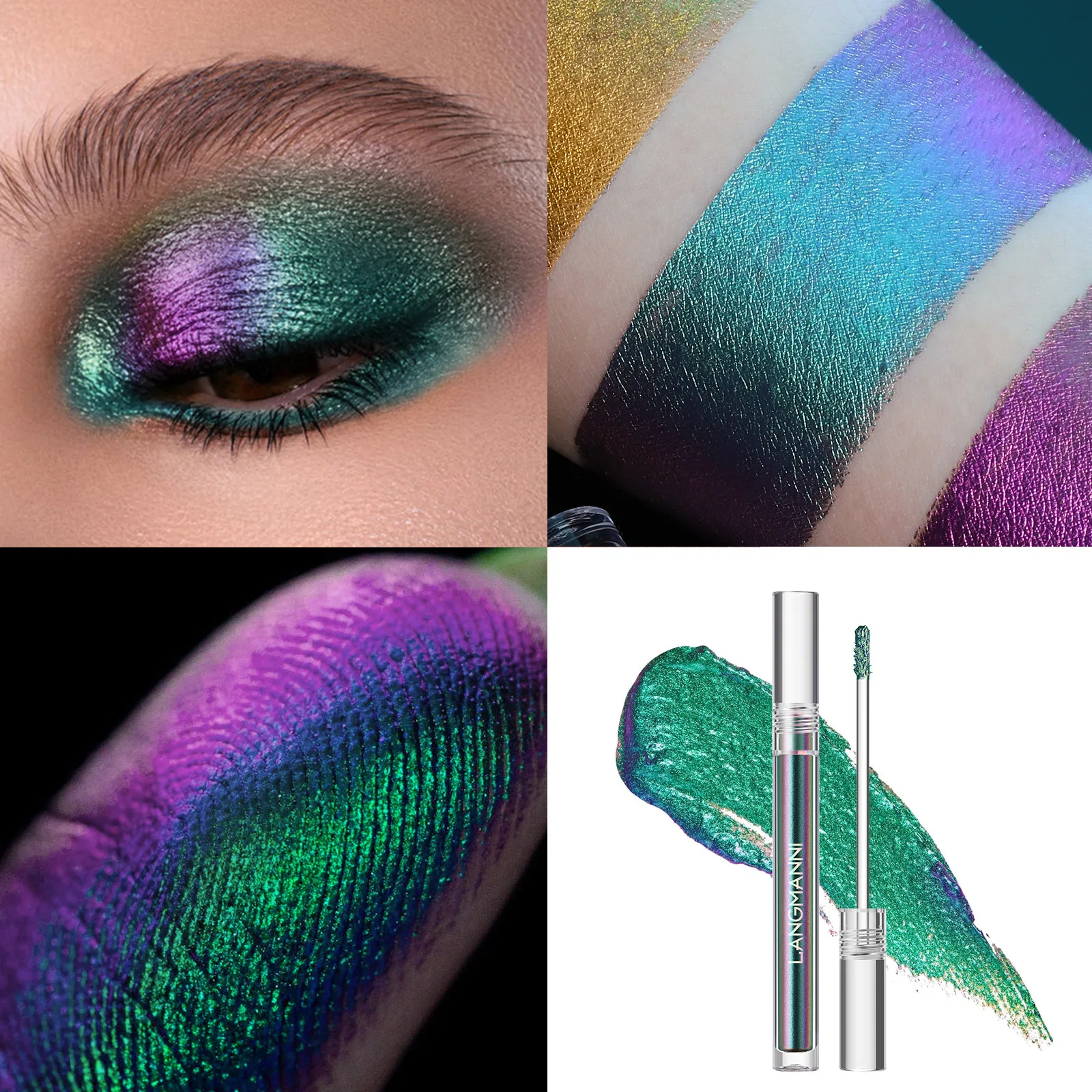 Glitter Highlighter Liquid Eyeshadow Shimmer Sequins Glitter Pearlescent Lying Silkworm Liquid High Gloss Eye Shadow Cosmetics