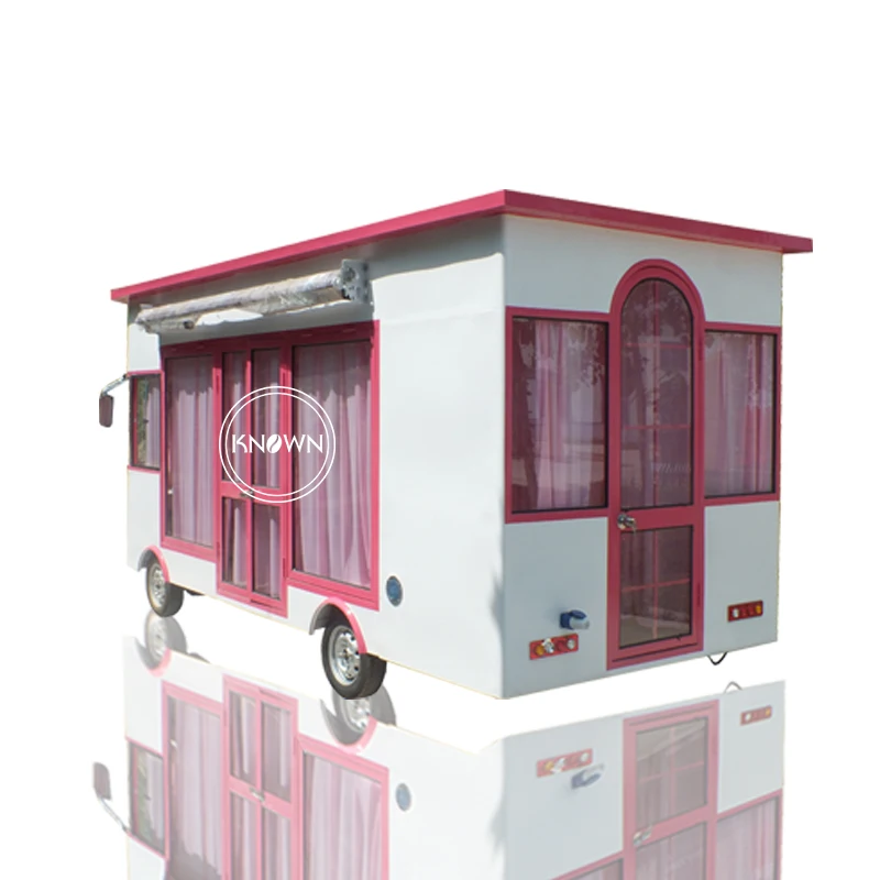 ステンレス鋼のモバイルファーストフード自動販売カート、通りの電気フードトラック、アイスクリームケータリングカー、2023