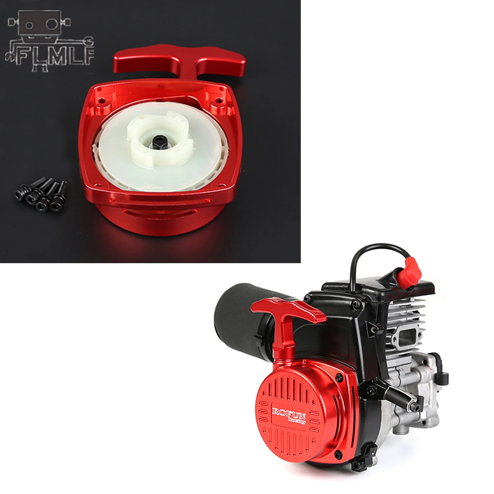 Rc Car CNC Metal 45CC 71CC Engine Easy-to-start Pull Starter Fit 1/5 Losi 5ive-t Rofun Rovan LT KingMotor X2 DDT FTD Racing Part
