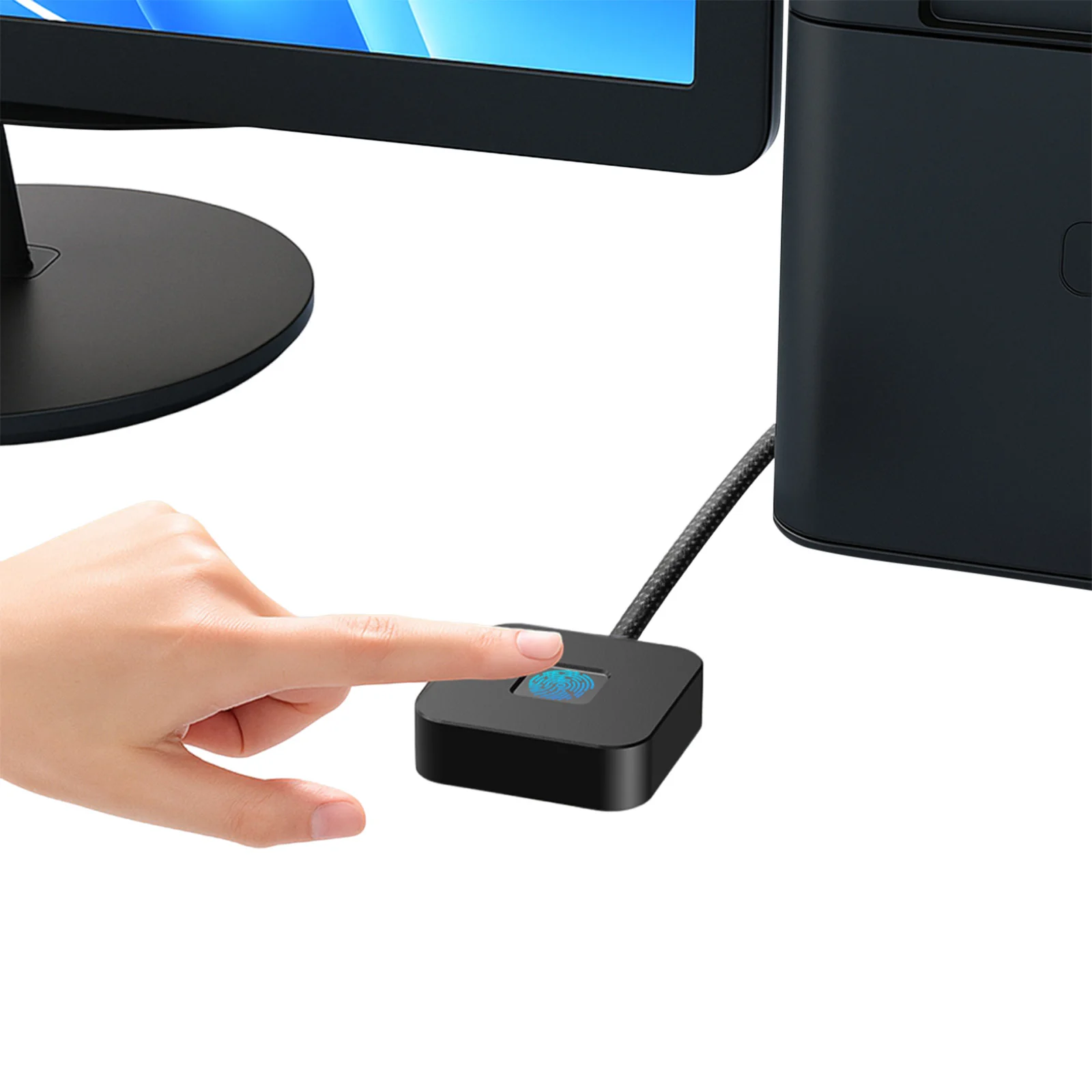 USB Fingerprint Reader with 5ft Cable Fingerprint Scanner Biometric Fingerprint Login Reader for Windows 11/10