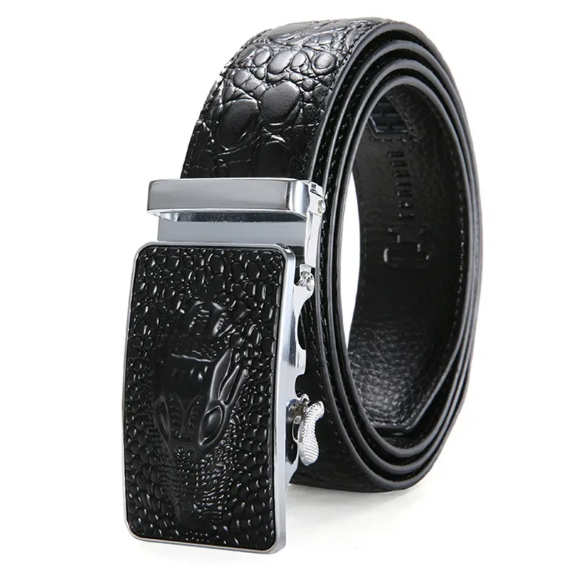 New Brand Fashion Automatic Buckle Genuine Leather Belt Men's Belts Cow Leather Belts for Men 3.5cm Width Ceinture Homme Belt