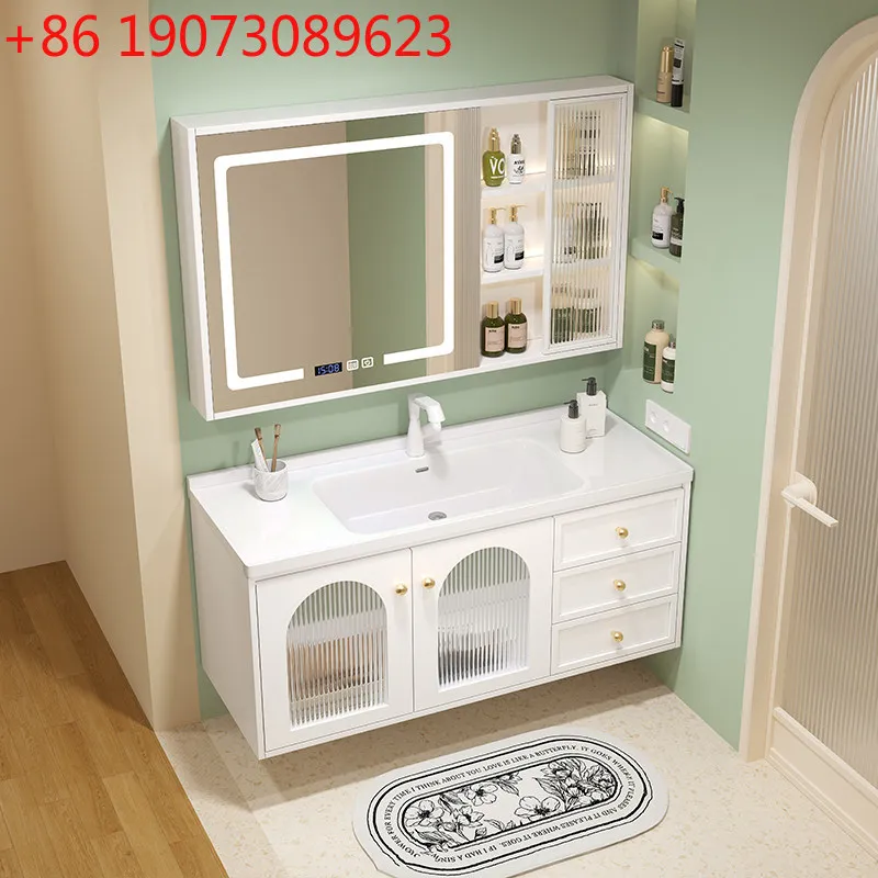 Sink Bowl Tall Bathroom Cabinet White Modern Space Saver Luxury Bathroom Cabinet Storage Mirror Mobiletto Bagno Home Furniture