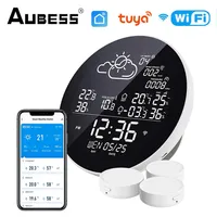 TUYA Wifi LCD Digital Clock Temperature Humidity Meter Indoor Outdoor smart Thermometer Hygrometer Weather Station TH Sensor